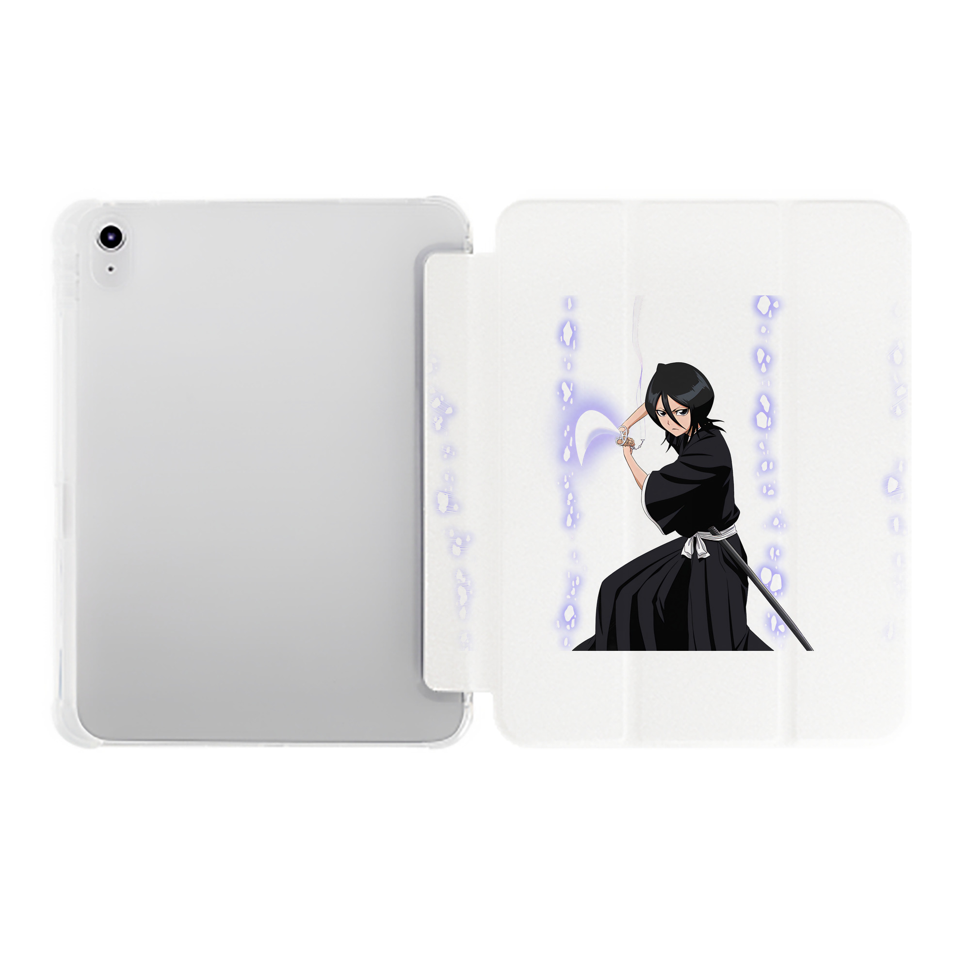 （画像用） ブリーチ 朽木ルキア BLEACH Kuchiki Rukia IPad ケース ペン収納付き 三つ折りスタンド PUレザー×シリコン 対応機種9.5/10.5/10.9インチ